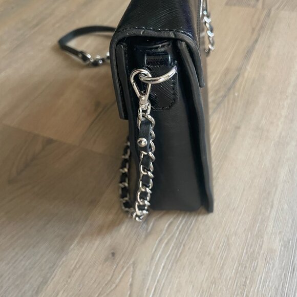 Lancaster Women's Black Leather Crossbody Purse Bag 8" x 7"! - Picture 11 of 11